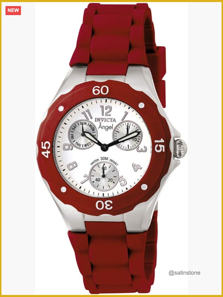 Invicta Women's Angel Collection Multi-Function Quartz Watch Silicone Strap